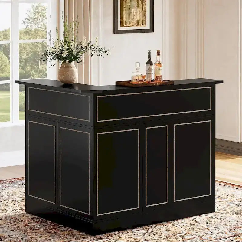 Meuble de bar d'angle avec porte-verres pour pub à domicile