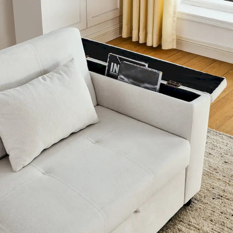 Canapé convertible 54 pouces avec lit gigogne, double assise, fonction relax