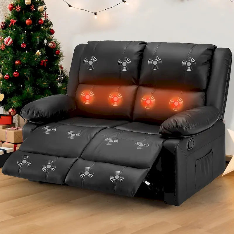 Causeuse inclinable 2 places avec fonction de chauffage et de massage