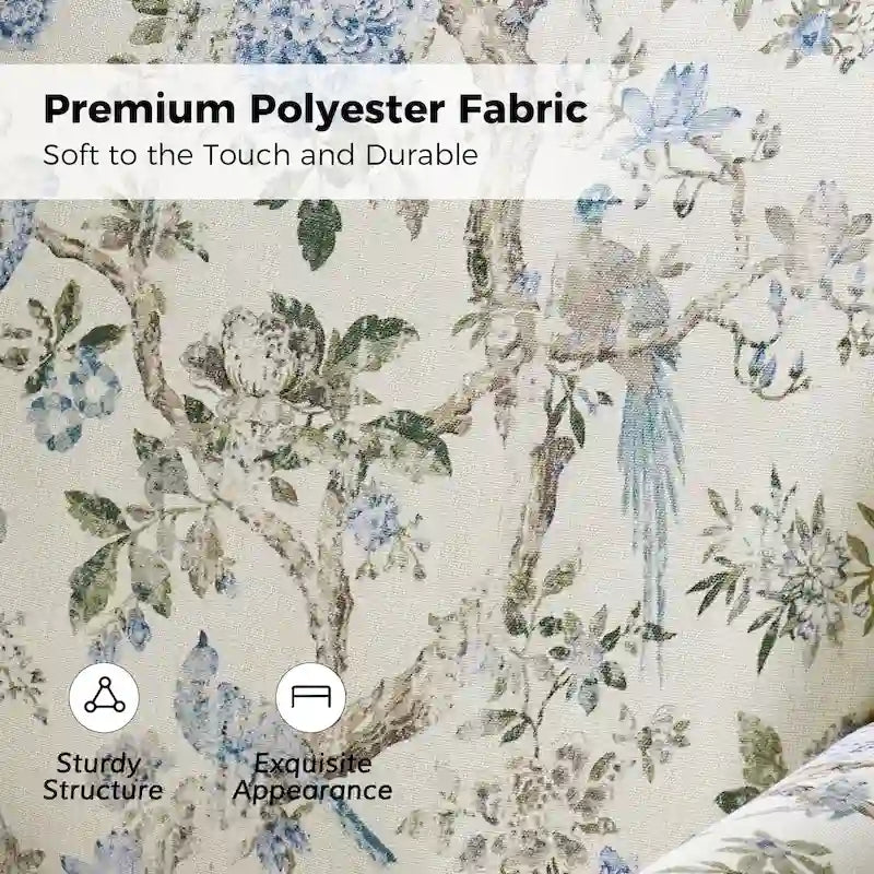Fauteuil à bascule pivotant Georg en tissu confortable à motif floral avec accoudoirs arrondis par HULALA HOME