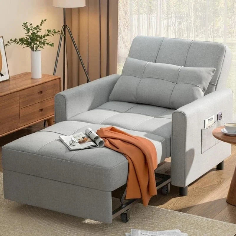 Canapé-lit convertible 3-en-1, Canapé-chaise dépliable, Lit pliant convertible pour salon
