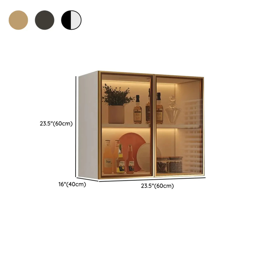 Armoire de cuisine murale grise en bois pour rangement