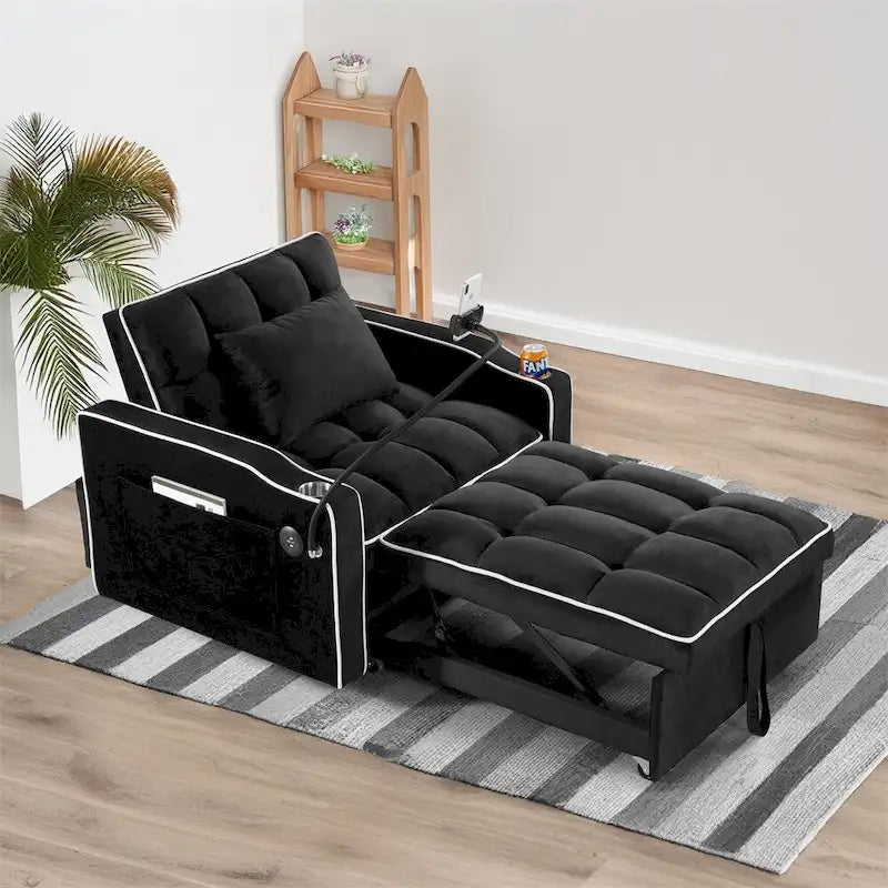 Fauteuil-lit convertible réglable, lit d'appoint escamotable