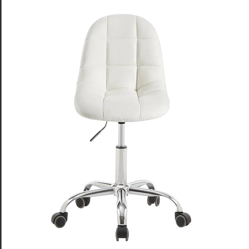 Chaise de bureau à domicile sans accoudoirs Javlergo, chaise de bureau d'ordinateur réglable en hauteur avec roulettes