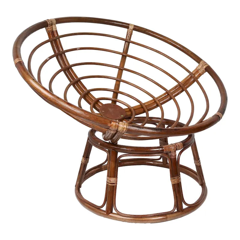 Fauteuil Papasan en rotin de 42 pouces avec coussin en sergé