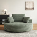 Fauteuil pivotant simple en velours côtelé et chenille avec rembourrage en mousse