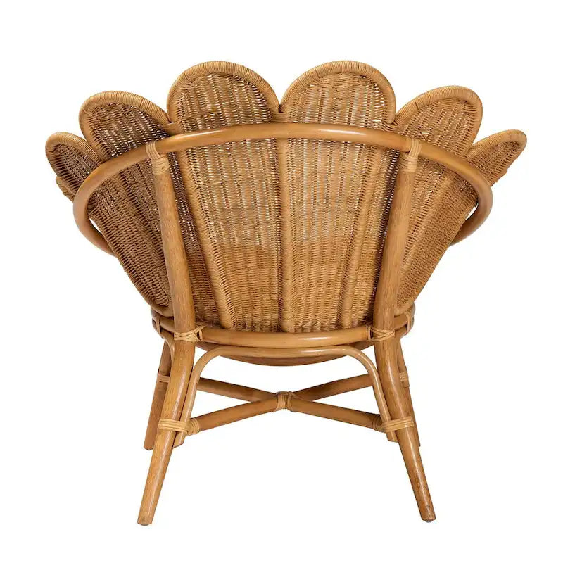 Fauteuil d'appoint fleur Blossom en rotin bohème miel