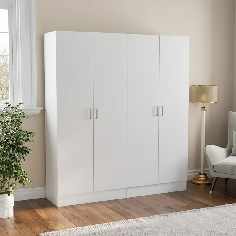 Armoire de chambre autonome à 2 portes avec tringle à vêtements