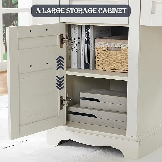 Bureau d'angle exécutif en forme de L 60 Farmhouse, bureau d'angle en bois, bureau d'ordinateur
