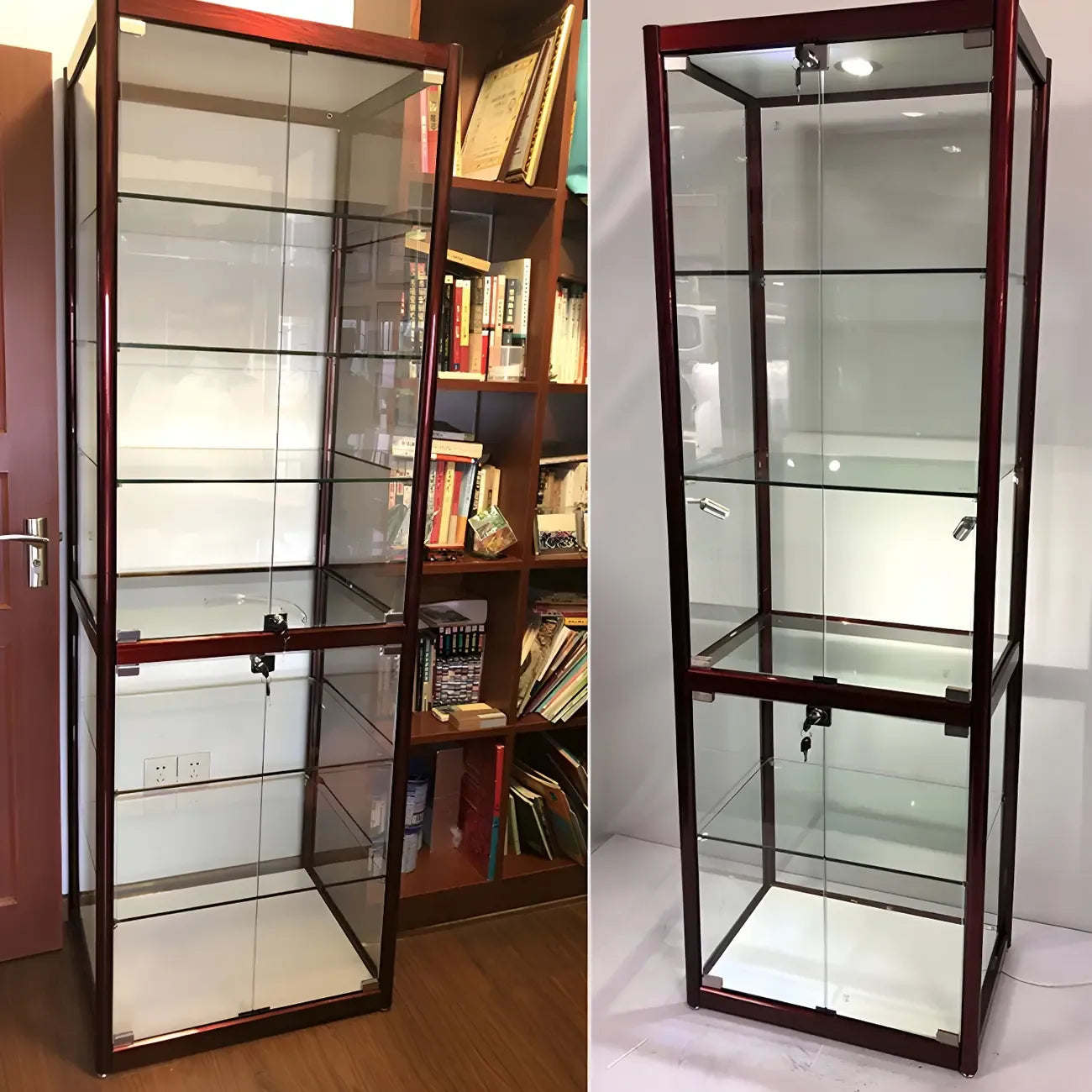 Vitrine rectangulaire contemporaine en verre noir