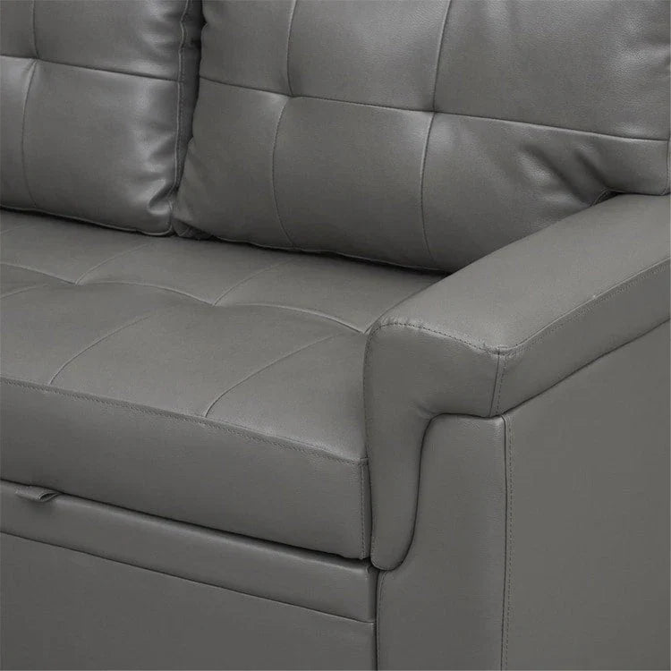 Canapé d'angle réversible convertible avec lit gigogne, méridienne de rangement et pieds durables