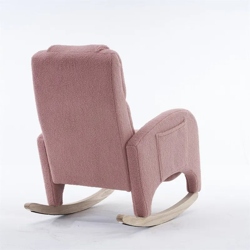 Fauteuil à bascule de puériculture ergonomique en tissu avec repose-pieds réglable