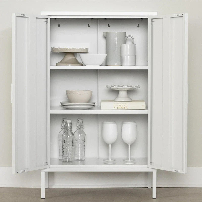 Armoire de rangement métallique à 2 portes avec étagères réglables