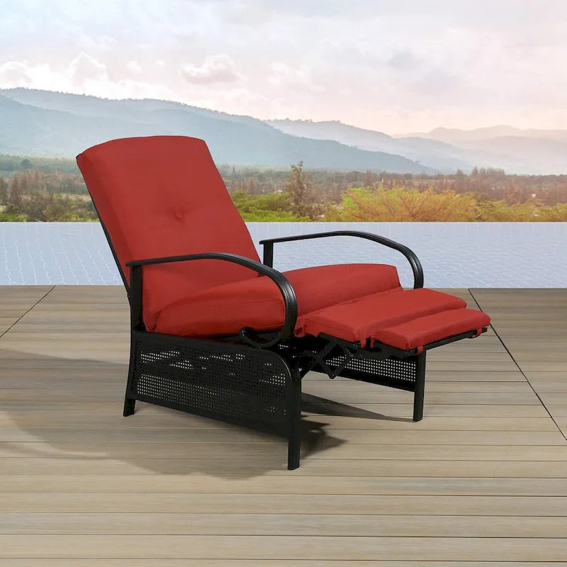 Fauteuil inclinable de salon réglable avec coussin – 38 (P) x 26,5 (L) x 38,5 (H) pouces