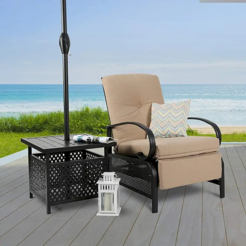 Fauteuil inclinable de salon réglable avec coussin – 38 (P) x 26,5 (L) x 38,5 (H) pouces