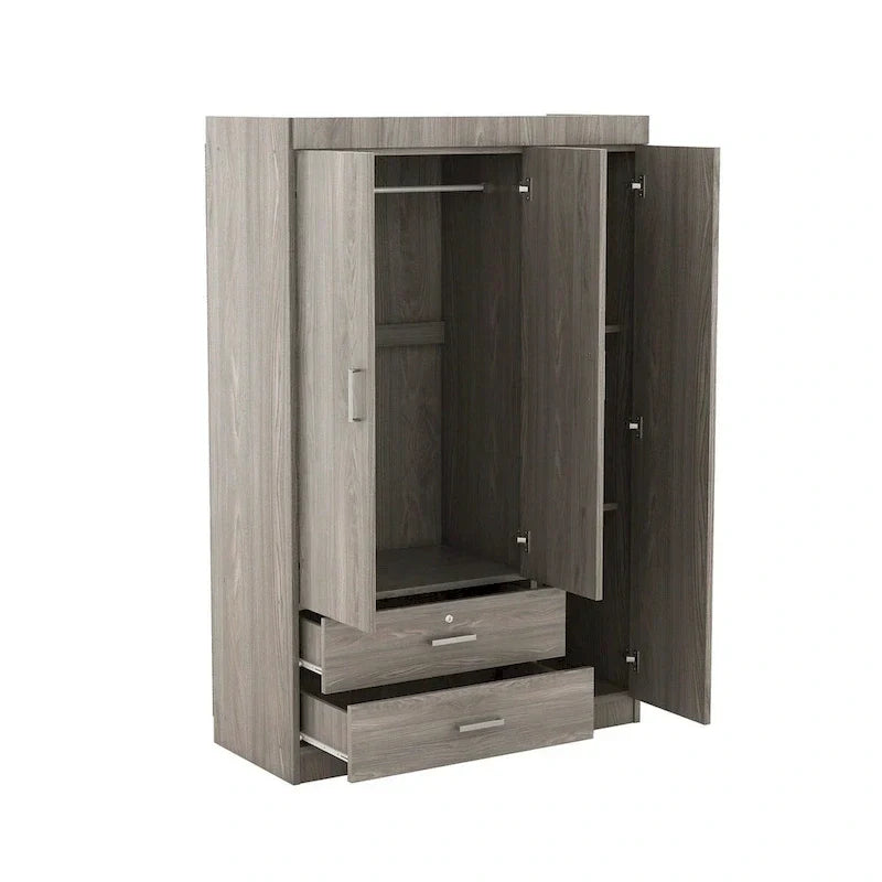 Armoire 3 portes avec 2 tiroirs