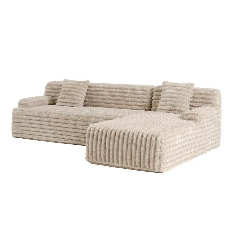 Canapé d'angle modulable Cloud, Canapé moderne rembourré avec 2 coussins, Canapé modulable à composer, Canapé d'angle modulable en L