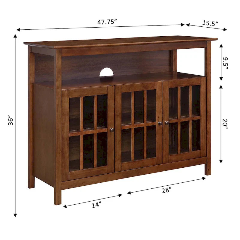 Meuble TV de luxe Big Sur de Convenience Concepts avec armoires de rangement et étagère pour téléviseurs jusqu'à 55 pouces