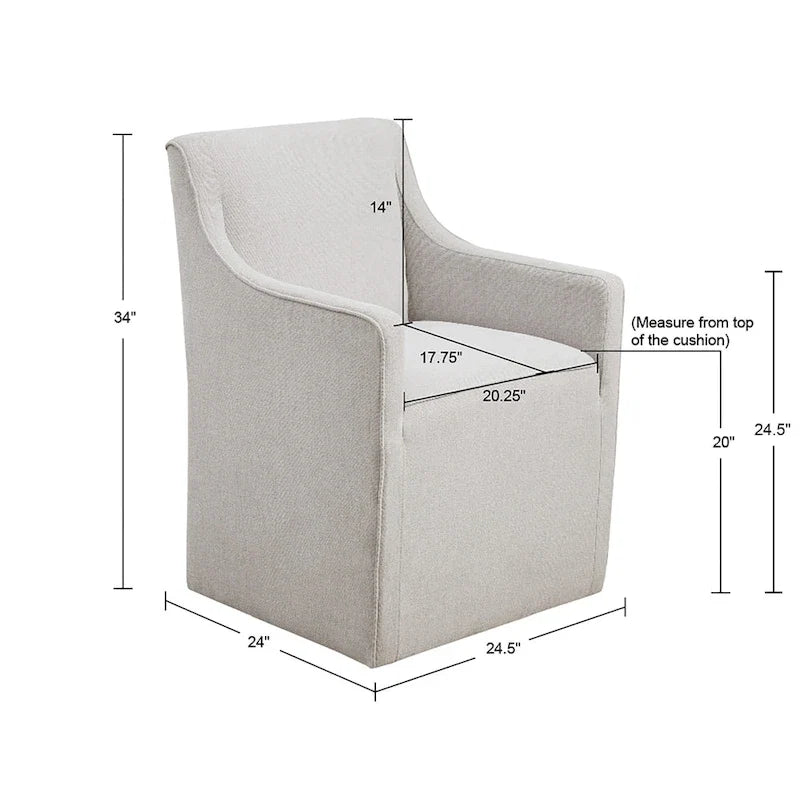 Chaise de salle à manger Charlotte avec roulettes