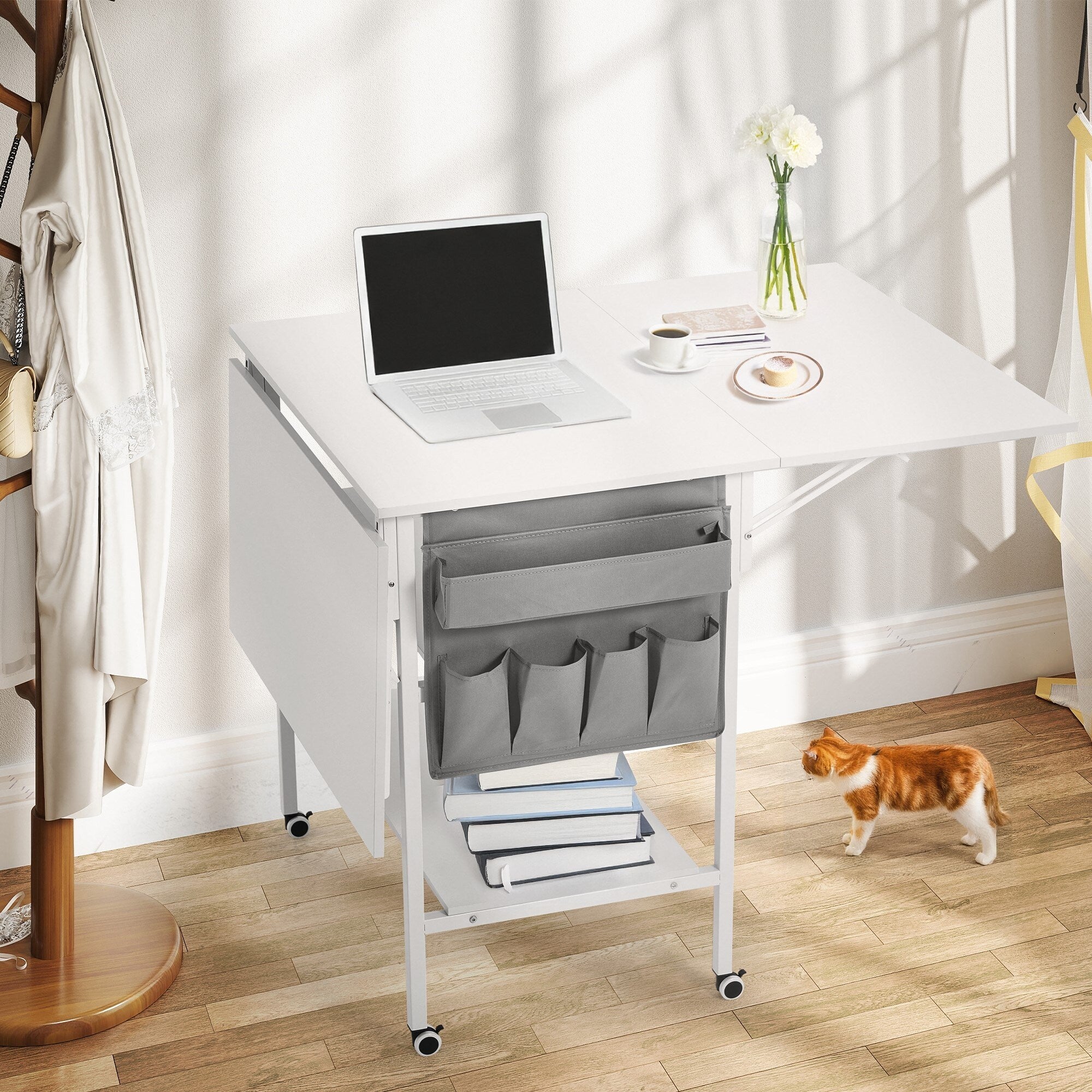 Table artisanale réglable en hauteur avec étagères de rangement, table de coupe pliante mobile pour bureau à domicile, salle de couture, salle d'artisanat