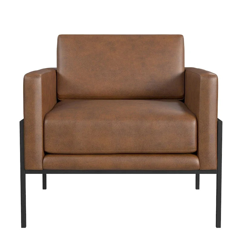 Fauteuil club moderne HomePop rembourré avec cadre en métal