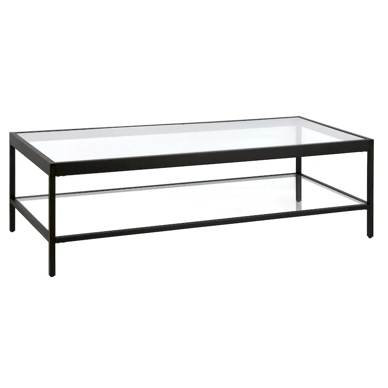 Table basse Alexis en métal et verre