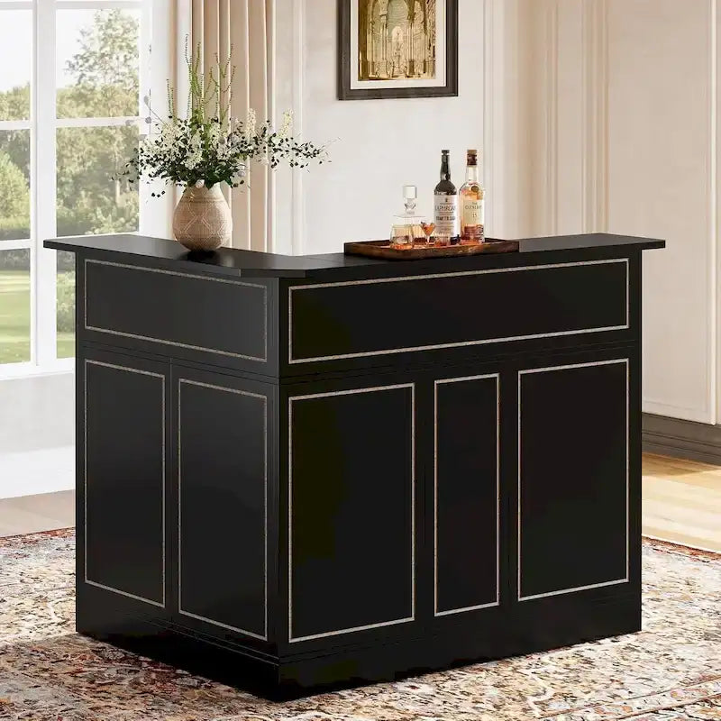 Meuble de bar d'angle avec porte-verres pour pub à domicile