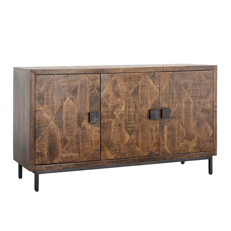 Bahut 2 tiroirs de 160 cm de large, marron