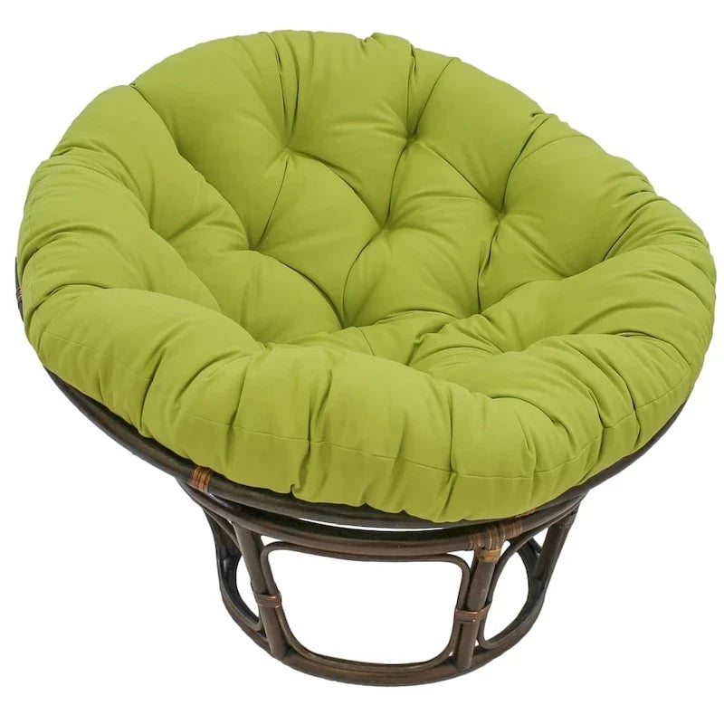 Fauteuil Papasan en rotin de 42 pouces avec coussin en sergé