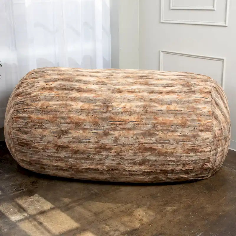 Grand canapé pouf de 7 pieds pour adultes - Luxe fausse fourrure