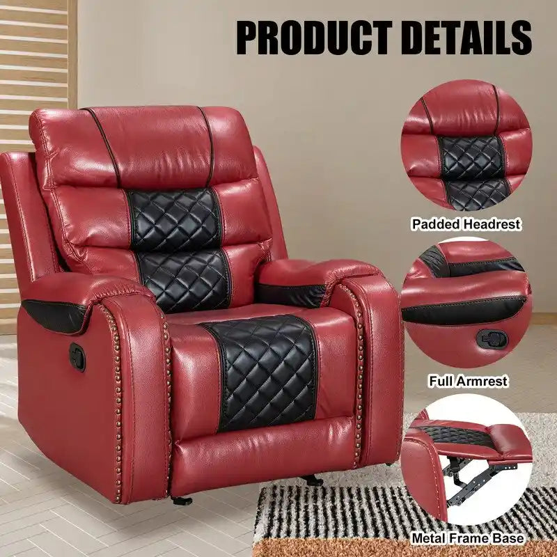 Grand fauteuil inclinable en similicuir de style américain pour salon