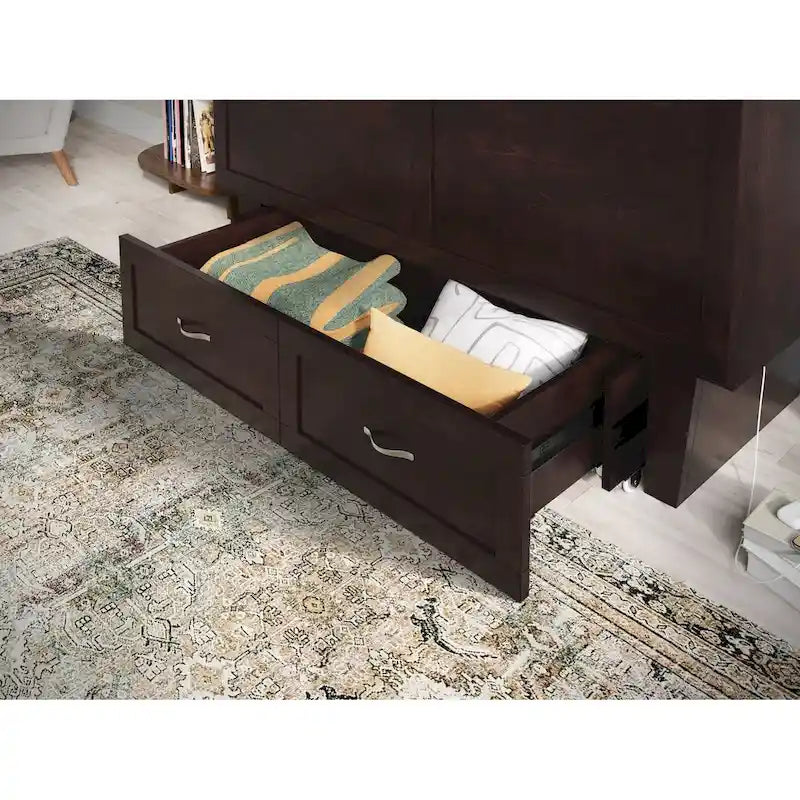 Lit escamotable coffre Chelsea Queen avec matelas