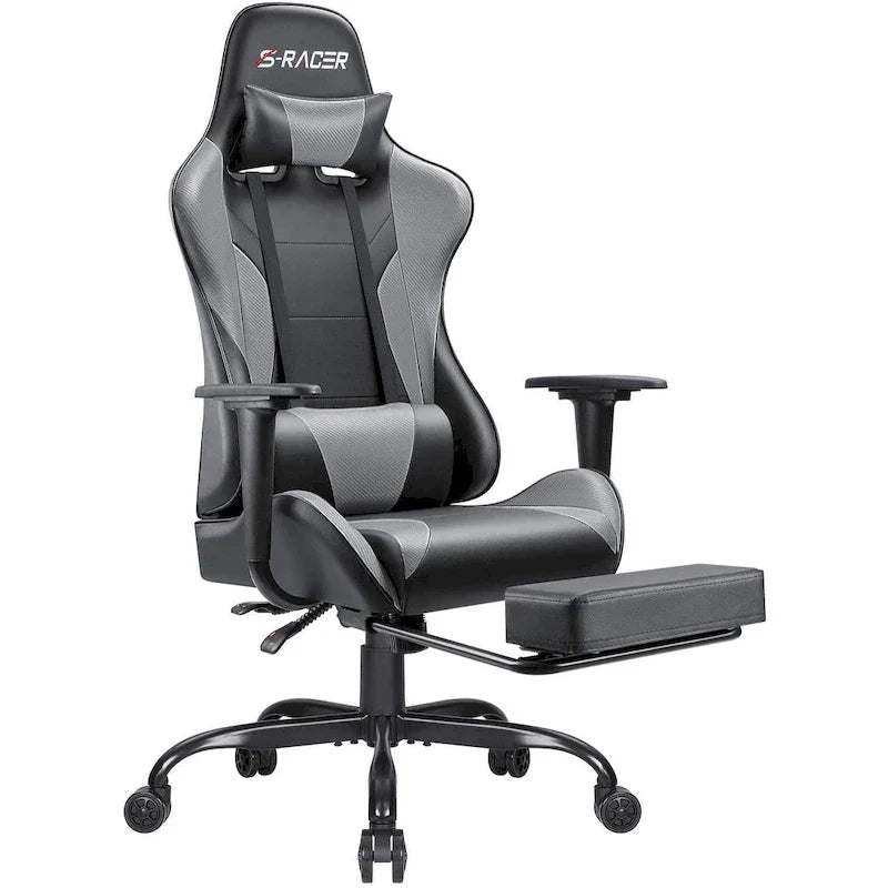 Chaise de jeu avec repose-pieds - Chaise de bureau ergonomique