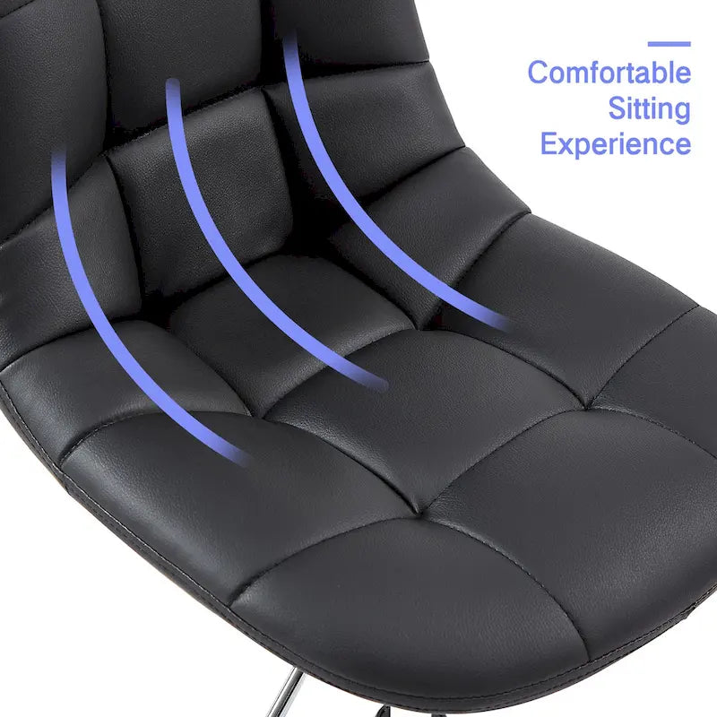 Chaise de bureau à domicile sans accoudoirs Javlergo, chaise de bureau d'ordinateur réglable en hauteur avec roulettes