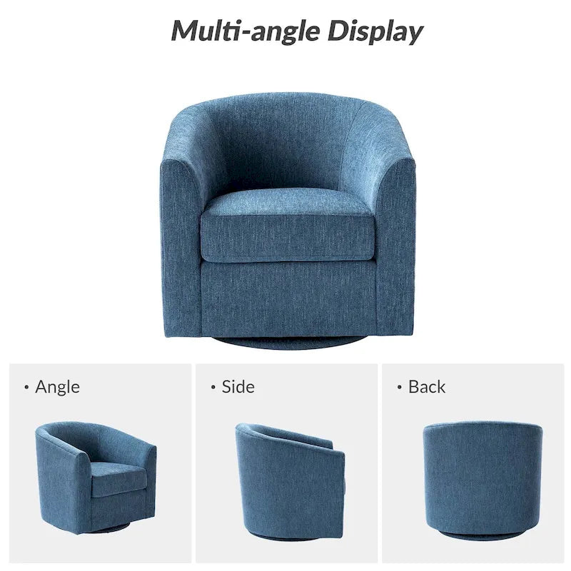 Fauteuil Cuenca moderne en tissu avec piètement pivotant