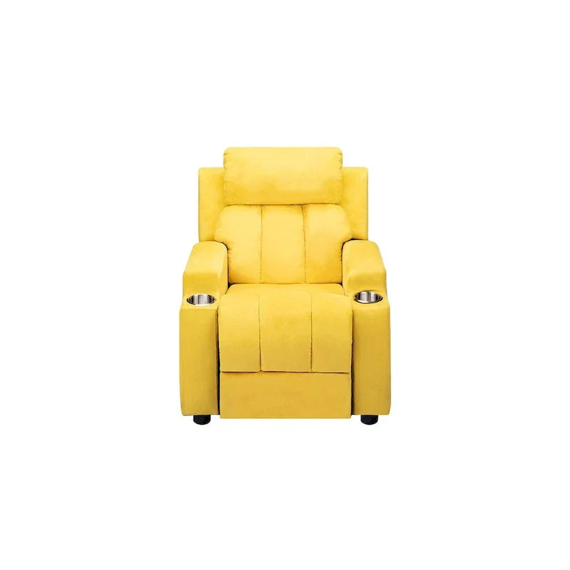 Fauteuil inclinable de luxe pour enfants avec repose-pieds, appuie-tête et 2 porte-gobelets, en microfibre, pour les enfants de 3 ans et plus