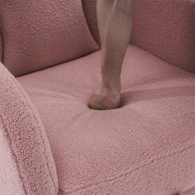 Fauteuil à bascule de puériculture ergonomique en tissu avec repose-pieds réglable