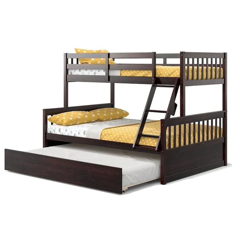 Lit superposé Gymax double sur grand avec lit gigogne double convertible