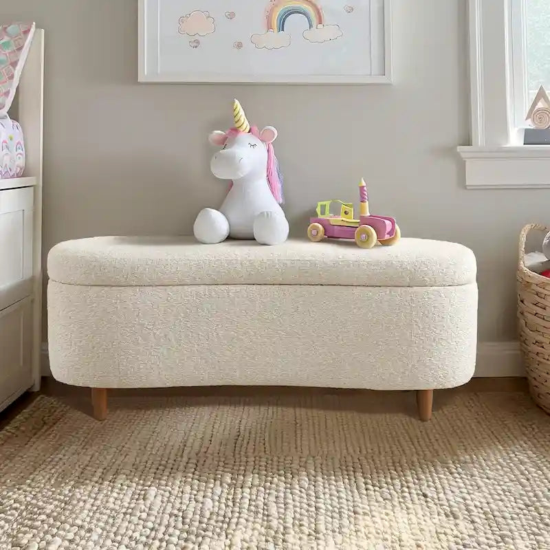 Banc de rangement rabattable INK+IVY Bailey Taupe Boucle
