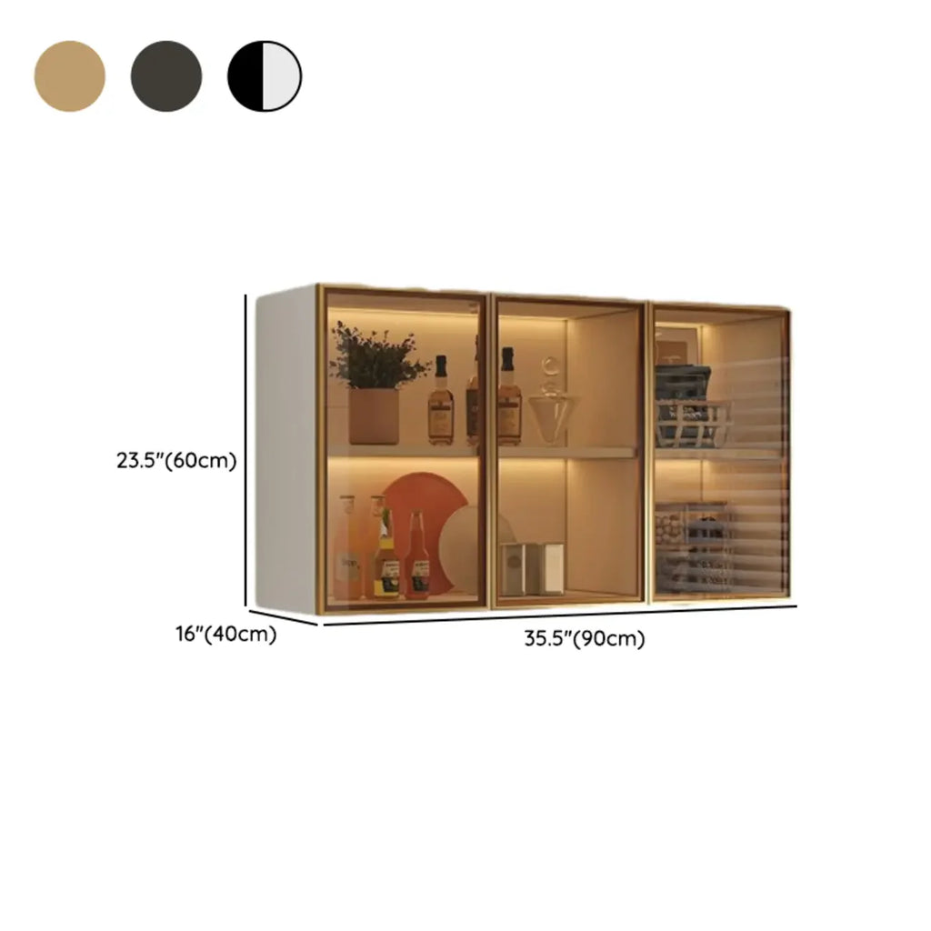 Armoire de cuisine murale grise en bois pour rangement