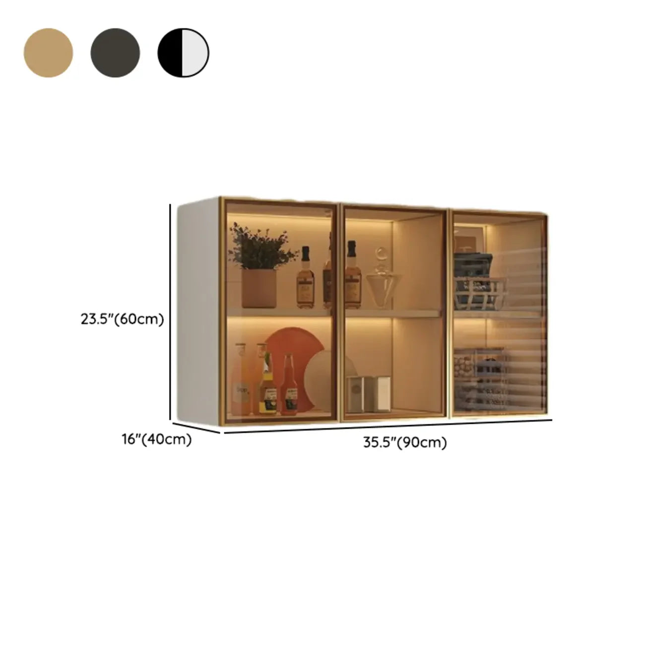 Armoire de cuisine murale grise en bois pour rangement