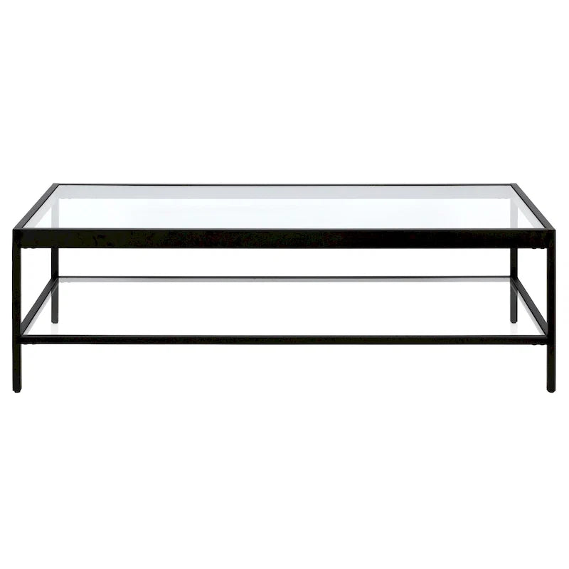 Table basse Alexis en métal et verre