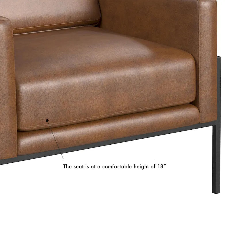 Fauteuil club moderne HomePop rembourré avec cadre en métal