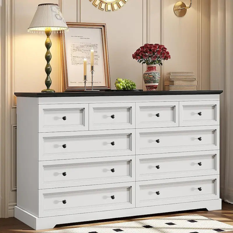 Commode à 10 tiroirs, grande commode à 55 tiroirs en bois et chiffonnier