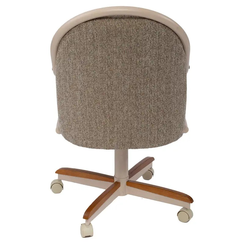 Chaise pivotante et inclinable à roulettes avec coussin pour salle à manger décontractée