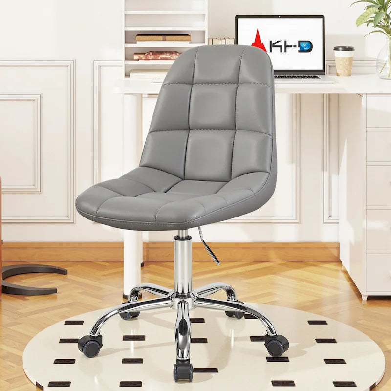 Chaise de bureau à domicile sans accoudoirs Javlergo, chaise de bureau d'ordinateur réglable en hauteur avec roulettes