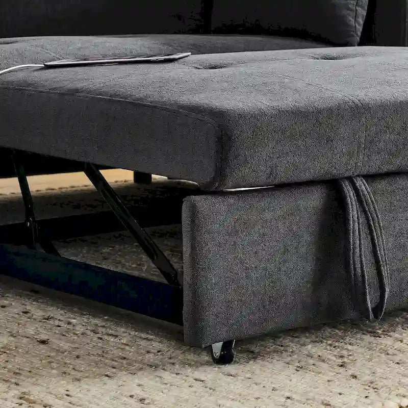 Canapé convertible 54 pouces avec lit gigogne, double assise, fonction relax