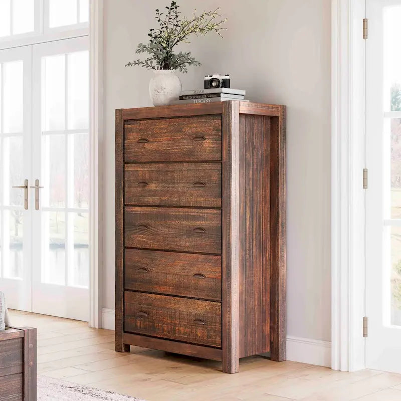 Commode 5 tiroirs en bois massif Montauk Grain Wood Furniture