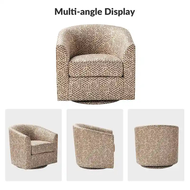 Fauteuil Cuenca moderne en tissu avec piètement pivotant