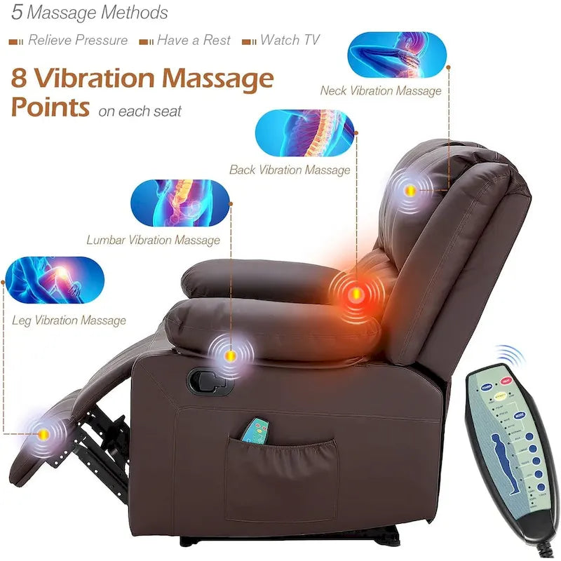 Causeuse inclinable 2 places avec fonction de chauffage et de massage